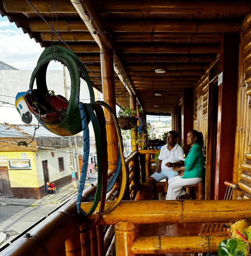 View from the owner's balcony overlooking the hotel grounds